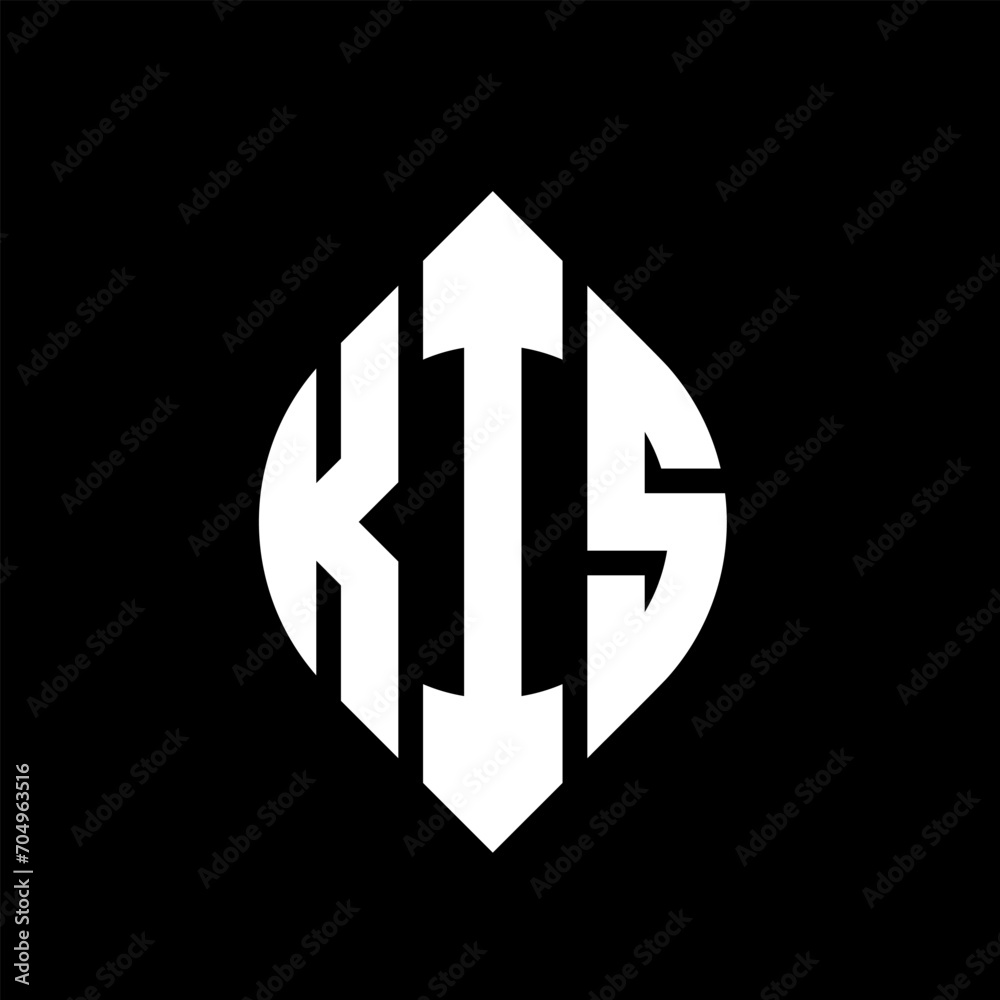 KIS circle letter logo design with circle and ellipse shape. KIS ellipse letters with typographic style. The three initials form a circle logo. KIS circle emblem abstract monogram letter mark vector. KIS circle letter logo design with circle and ellipse shape. KIS ellipse letters with typographic style. The three initials form a circle logo. KIS circle emblem abstract monogram letter mark vector.