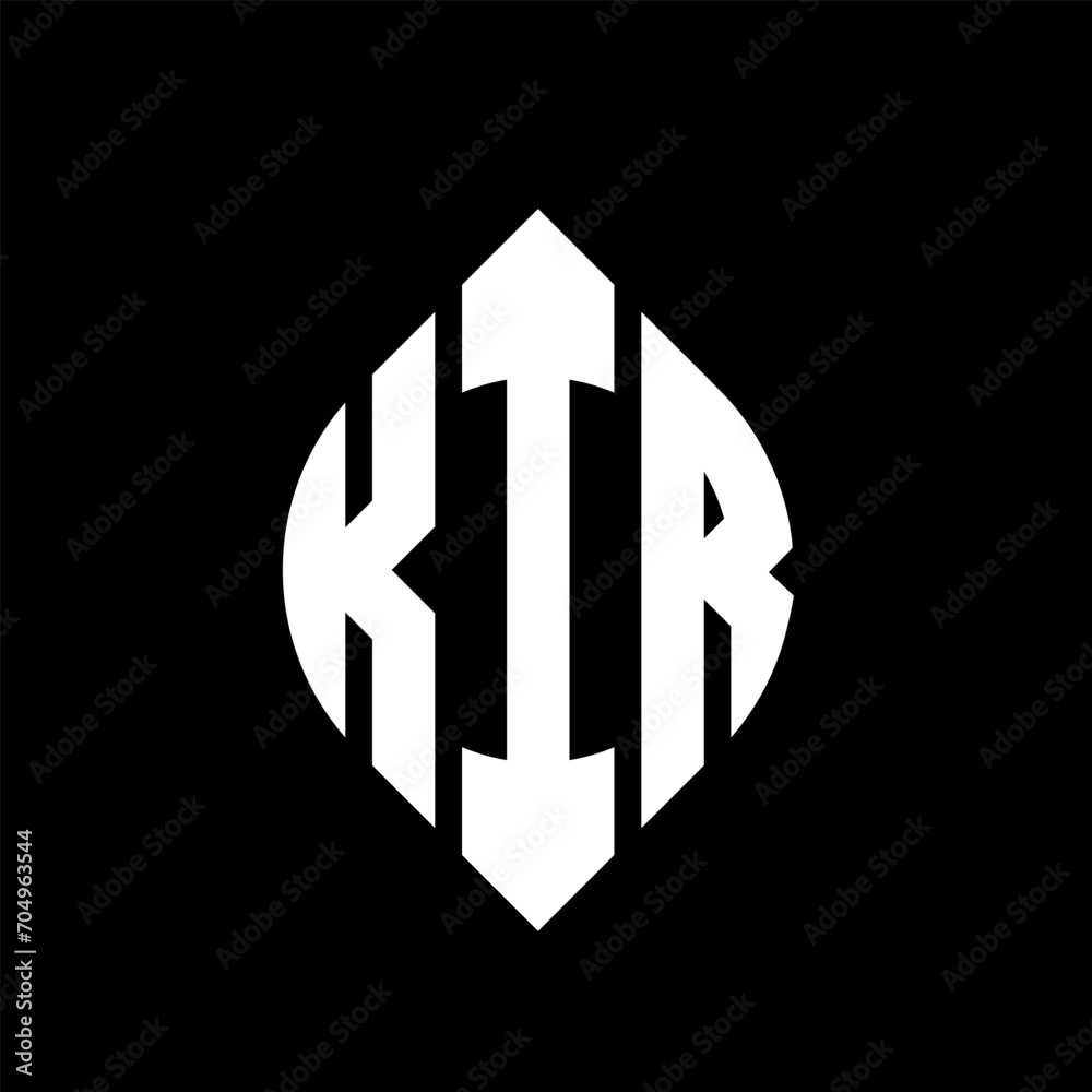 KIR circle letter logo design with circle and ellipse shape. KIR ellipse letters with typographic style. The three initials form a circle logo. KIR circle emblem abstract monogram letter mark vector. KIR circle letter logo design with circle and ellipse shape. KIR ellipse letters with typographic style. The three initials form a circle logo. KIR circle emblem abstract monogram letter mark vector.