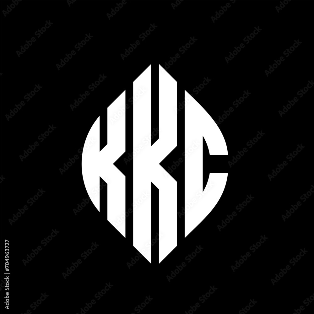 KKC circle letter logo design with circle and ellipse shape. KKC ellipse letters with typographic style. The three initials form a circle logo. KKC circle emblem abstract monogram letter mark vector. KKC circle letter logo design with circle and ellipse shape. KKC ellipse letters with typographic style. The three initials form a circle logo. KKC circle emblem abstract monogram letter mark vector.