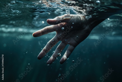  a close up of a person swimming in a body of water with a large amount of water in the water.