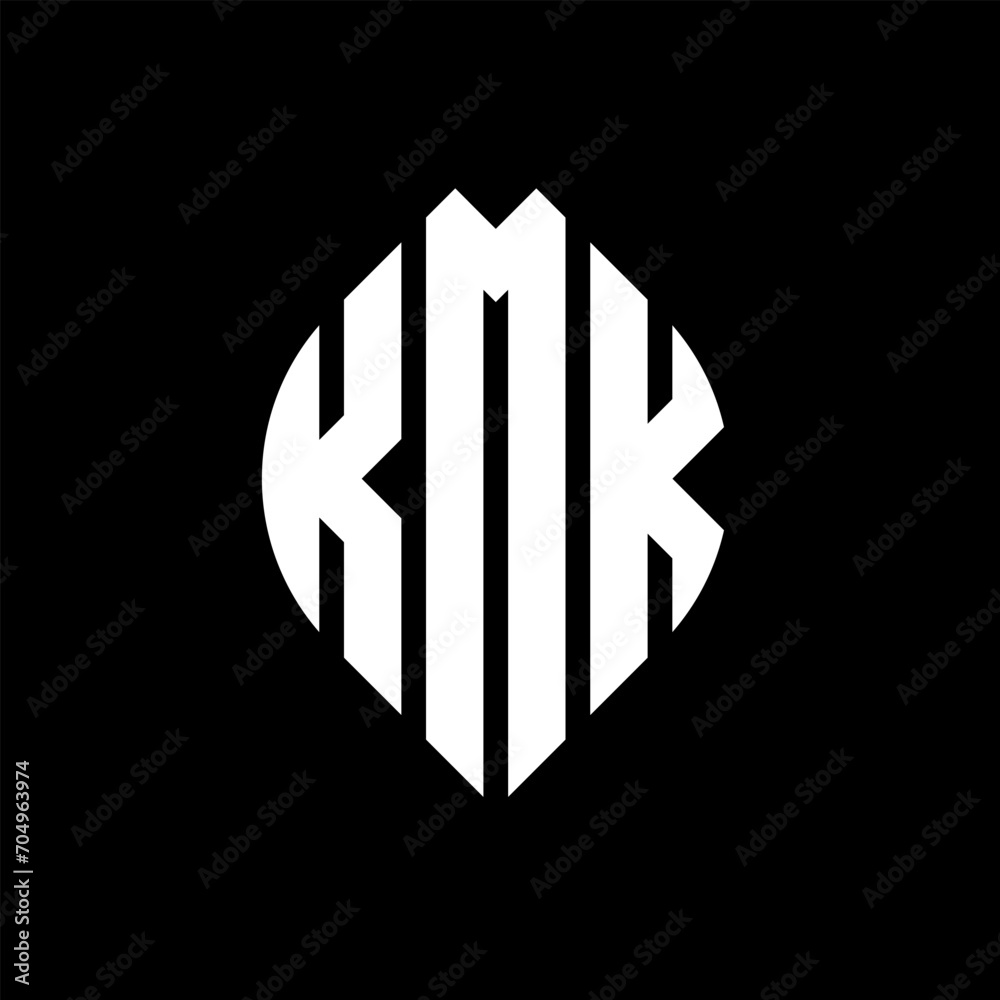 KMK circle letter logo design with circle and ellipse shape. KMK ellipse letters with typographic style. The three initials form a circle logo. KMK circle emblem abstract monogram letter mark vector. KMK circle letter logo design with circle and ellipse shape. KMK ellipse letters with typographic style. The three initials form a circle logo. KMK circle emblem abstract monogram letter mark vector.