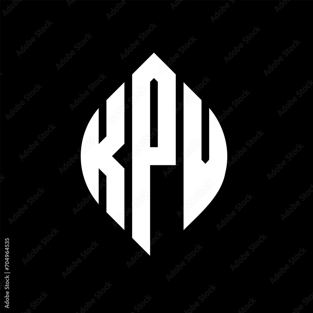 KPV circle letter logo design with circle and ellipse shape. KPV ellipse letters with typographic style. The three initials form a circle logo. KPV circle emblem abstract monogram letter mark vector. KPV circle letter logo design with circle and ellipse shape. KPV ellipse letters with typographic style. The three initials form a circle logo. KPV circle emblem abstract monogram letter mark vector.