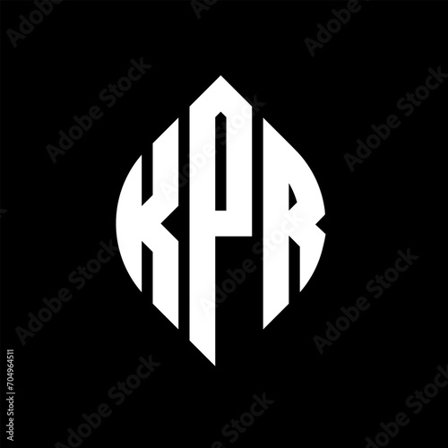 KPR circle letter logo design with circle and ellipse shape. KPR ellipse letters with typographic style. The three initials form a circle logo. KPR circle emblem abstract monogram letter mark vector.