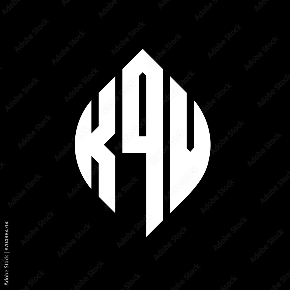 KQV circle letter logo design with circle and ellipse shape. KQV ellipse letters with typographic style. The three initials form a circle logo. KQV circle emblem abstract monogram letter mark vector. KQV circle letter logo design with circle and ellipse shape. KQV ellipse letters with typographic style. The three initials form a circle logo. KQV circle emblem abstract monogram letter mark vector.
