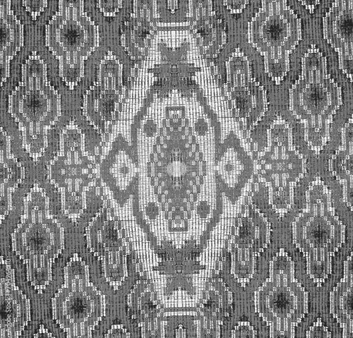 Attractive Vintage Carpet Wallpaper Pattern. Black and white Old Ornament. Retro Photo