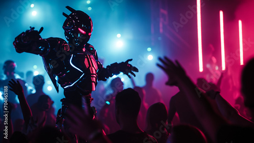 Robot in dj party
