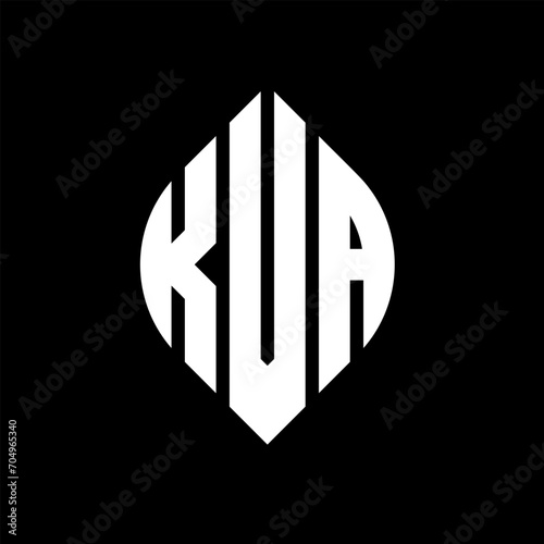 KVA circle letter logo design with circle and ellipse shape. KVA ellipse letters with typographic style. The three initials form a circle logo. KVA circle emblem abstract monogram letter mark vector.
