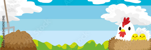 X用可愛いにわとりのヘッダー背景壁紙イラスト