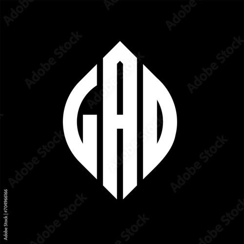 LAD circle letter logo design with circle and ellipse shape. LAD ellipse letters with typographic style. The three initials form a circle logo. LAD circle emblem abstract monogram letter mark vector.