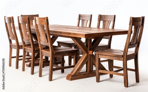 Rustic Retreat Dining Set  Wood dining table and chairs.