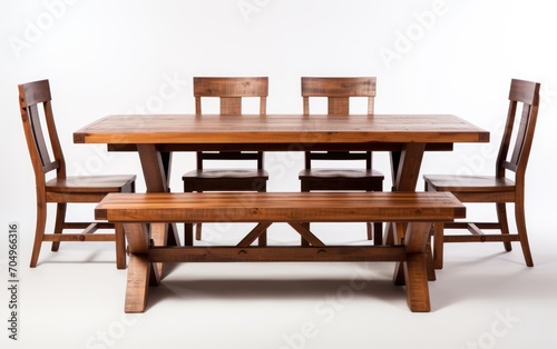 Rustic Retreat Dining Set  Wood dining table and chairs.