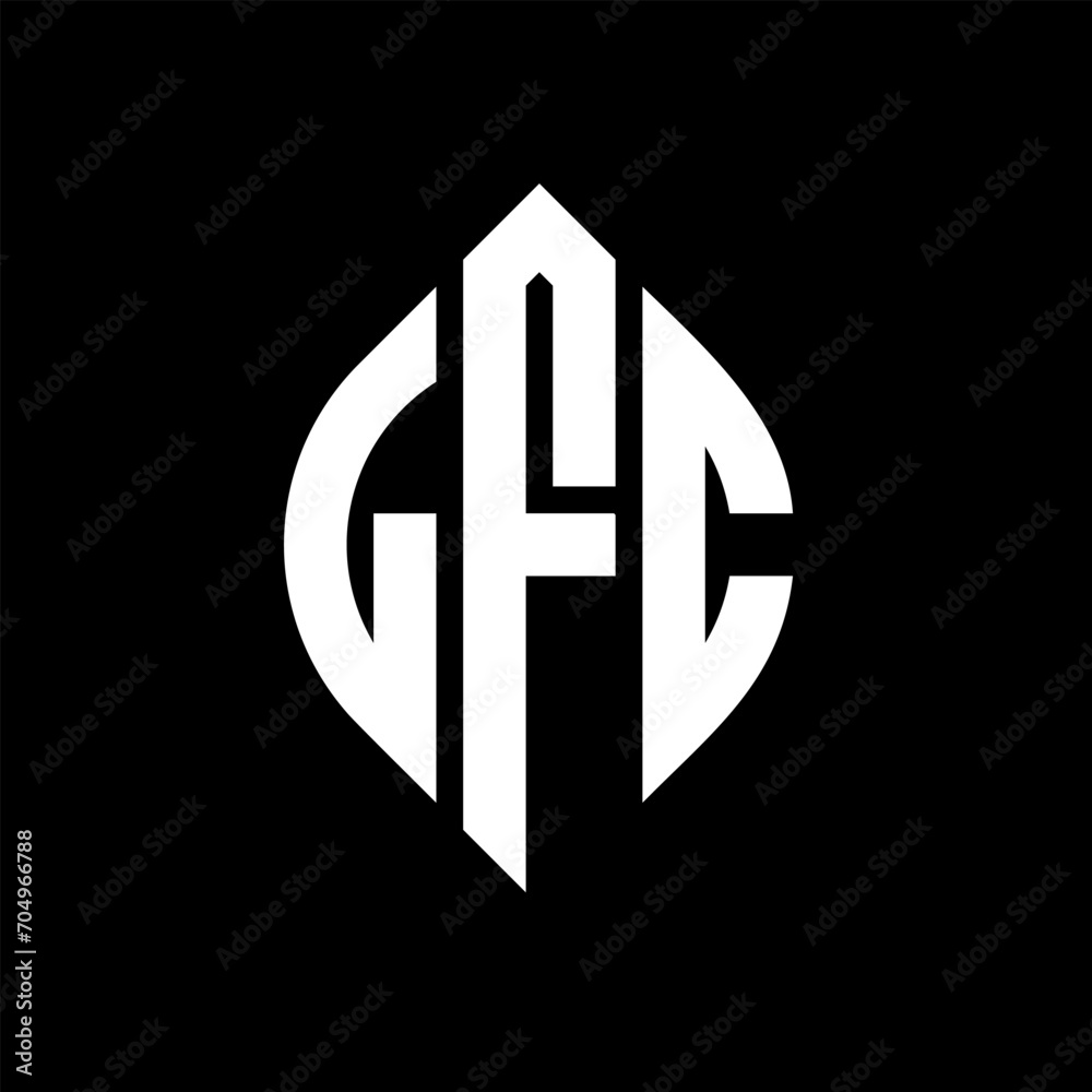 LFC circle letter logo design with circle and ellipse shape. LFC ellipse letters with typographic style. The three initials form a circle logo. LFC circle emblem abstract monogram letter mark vector. LFC circle letter logo design with circle and ellipse shape. LFC ellipse letters with typographic style. The three initials form a circle logo. LFC circle emblem abstract monogram letter mark vector.