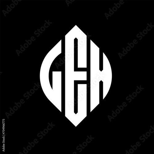 LEX circle letter logo design with circle and ellipse shape. LEX ellipse letters with typographic style. The three initials form a circle logo. LEX circle emblem abstract monogram letter mark vector.