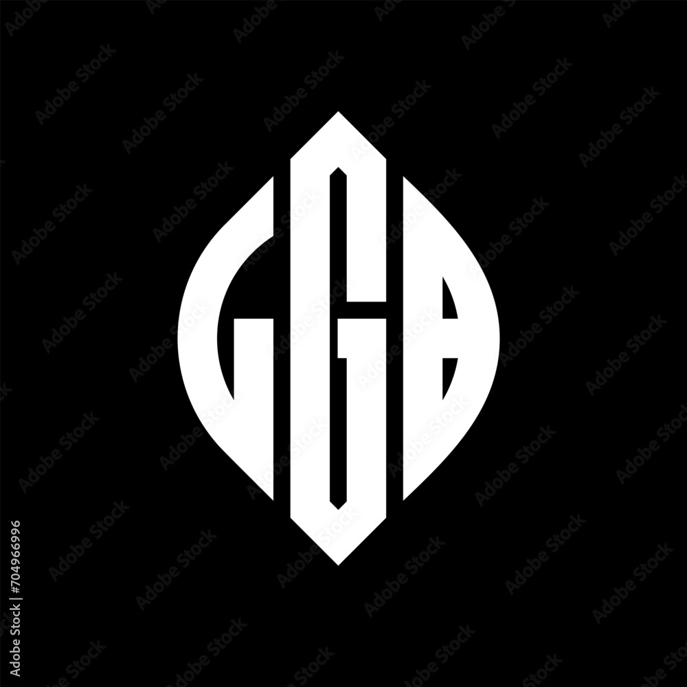 LGB circle letter logo design with circle and ellipse shape. LGB