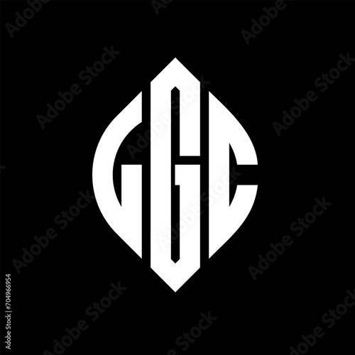 LGC circle letter logo design with circle and ellipse shape. LGC ellipse letters with typographic style. The three initials form a circle logo. LGC circle emblem abstract monogram letter mark vector. photo