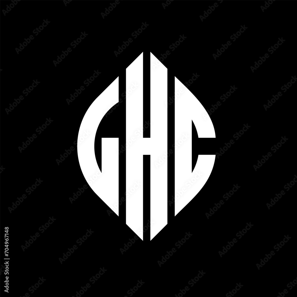 LHC circle letter logo design with circle and ellipse shape. LHC ellipse letters with typographic style. The three initials form a circle logo. LHC circle emblem abstract monogram letter mark vector. LHC circle letter logo design with circle and ellipse shape. LHC ellipse letters with typographic style. The three initials form a circle logo. LHC circle emblem abstract monogram letter mark vector.