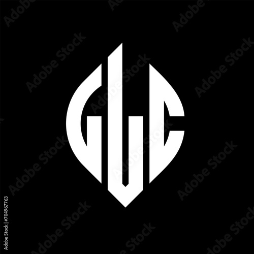 LLC circle letter logo design with circle and ellipse shape. LLC ellipse letters with typographic style. The three initials form a circle logo. LLC circle emblem abstract monogram letter mark vector.