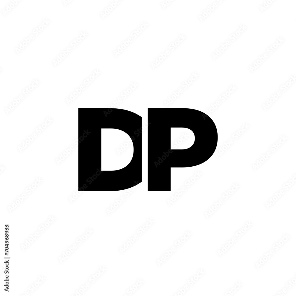 Letter D and P, DP logo design template. Minimal monogram initial based logotype.