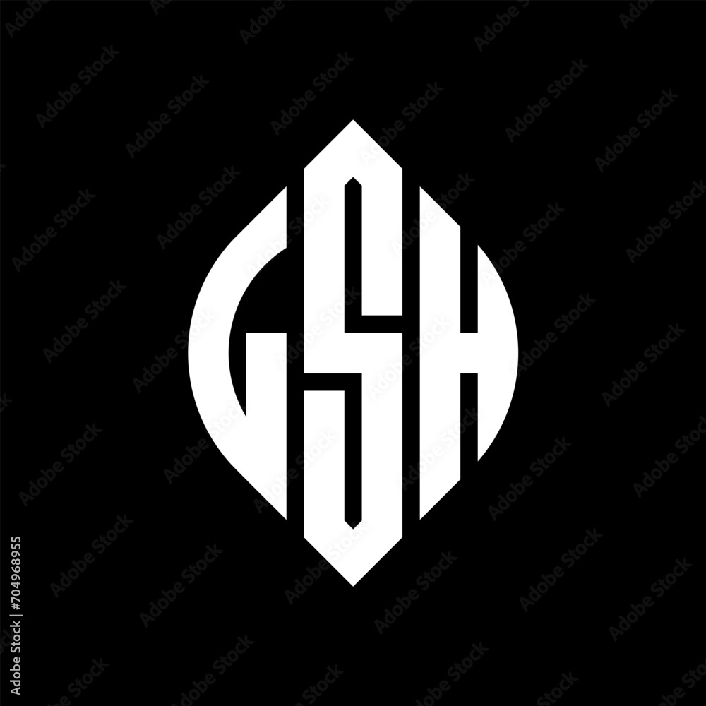 LSH circle letter logo design with circle and ellipse shape. LSH ellipse letters with typographic style. The three initials form a circle logo. LSH circle emblem abstract monogram letter mark vector. LSH circle letter logo design with circle and ellipse shape. LSH ellipse letters with typographic style. The three initials form a circle logo. LSH circle emblem abstract monogram letter mark vector.