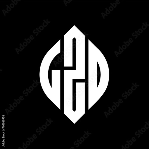 LZD circle letter logo design with circle and ellipse shape. LZD ellipse letters with typographic style. The three initials form a circle logo. LZD circle emblem abstract monogram letter mark vector. photo