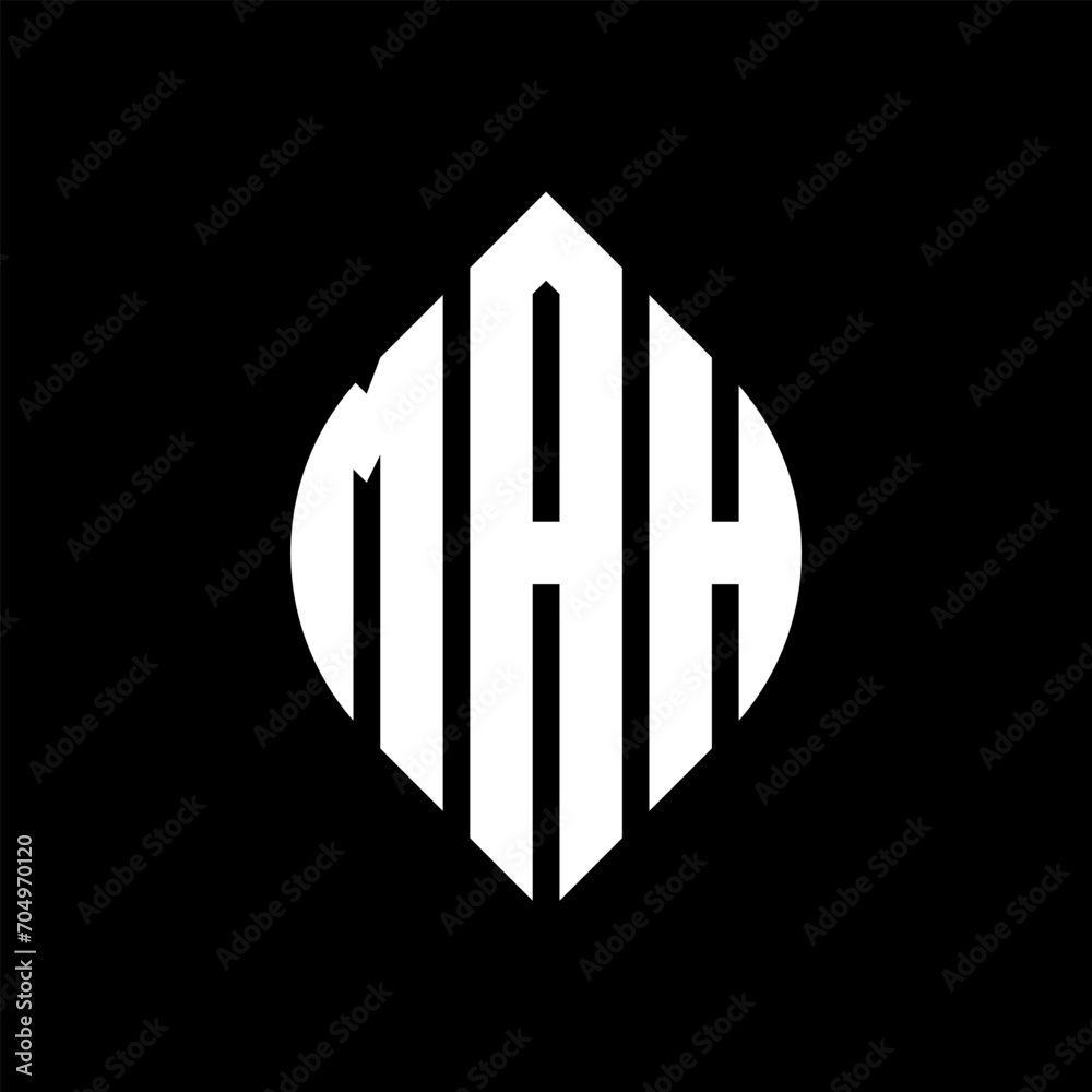 MAH circle letter logo design with circle and ellipse shape. MAH ellipse letters with typographic style. The three initials form a circle logo. MAH circle emblem abstract monogram letter mark vector. MAH circle letter logo design with circle and ellipse shape. MAH ellipse letters with typographic style. The three initials form a circle logo. MAH circle emblem abstract monogram letter mark vector.