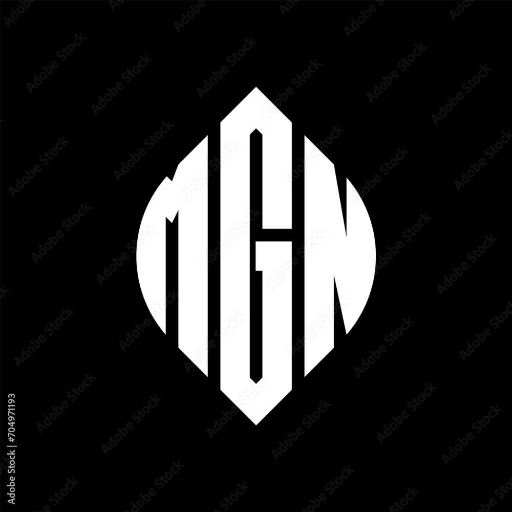 MGN circle letter logo design with circle and ellipse shape. MGN ellipse letters with typographic style. The three initials form a circle logo. MGN circle emblem abstract monogram letter mark vector. MGN circle letter logo design with circle and ellipse shape. MGN ellipse letters with typographic style. The three initials form a circle logo. MGN circle emblem abstract monogram letter mark vector.