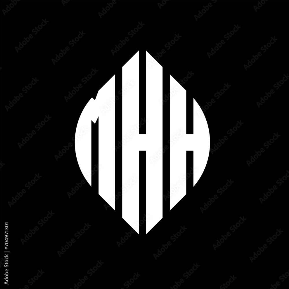 MHH circle letter logo design with circle and ellipse shape. MHH ellipse letters with typographic style. The three initials form a circle logo. MHH circle emblem abstract monogram letter mark vector. MHH circle letter logo design with circle and ellipse shape. MHH ellipse letters with typographic style. The three initials form a circle logo. MHH circle emblem abstract monogram letter mark vector.
