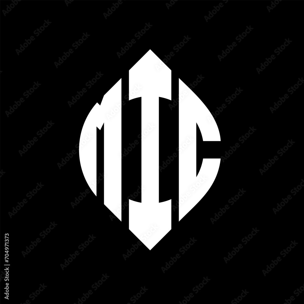 MIC circle letter logo design with circle and ellipse shape. MIC ellipse letters with typographic style. The three initials form a circle logo. MIC circle emblem abstract monogram letter mark vector. MIC circle letter logo design with circle and ellipse shape. MIC ellipse letters with typographic style. The three initials form a circle logo. MIC circle emblem abstract monogram letter mark vector.