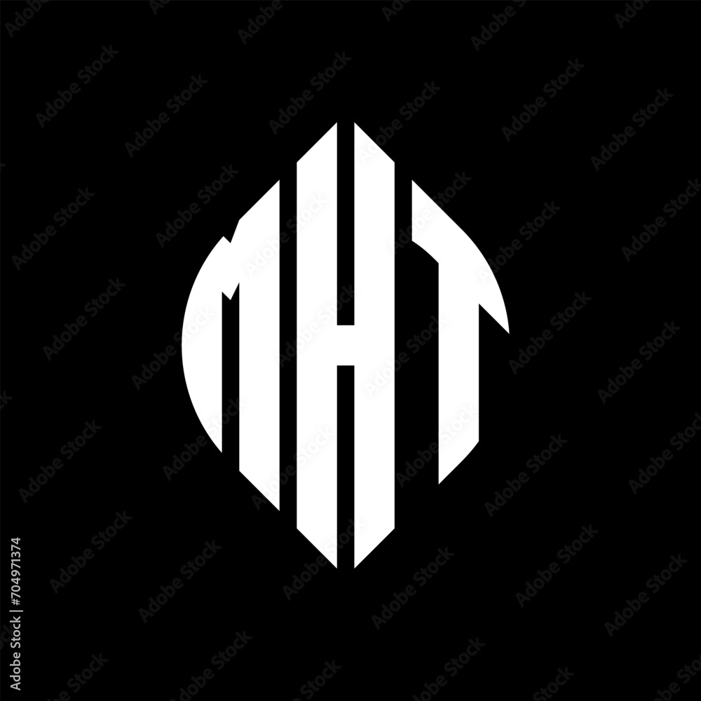 MHT circle letter logo design with circle and ellipse shape. MHT ellipse letters with typographic style. The three initials form a circle logo. MHT circle emblem abstract monogram letter mark vector. MHT circle letter logo design with circle and ellipse shape. MHT ellipse letters with typographic style. The three initials form a circle logo. MHT circle emblem abstract monogram letter mark vector.