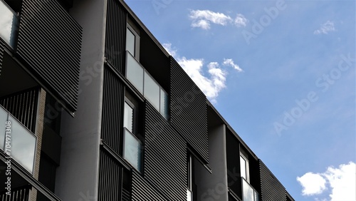 residential building facade against the sky
