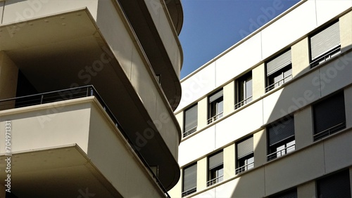 facades of urban buildings against the sky