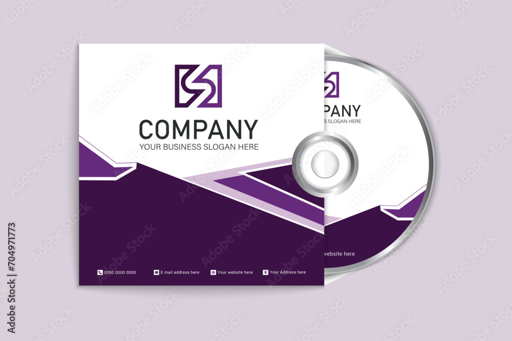 Naklejka premium Vector Official document CD cover and label design