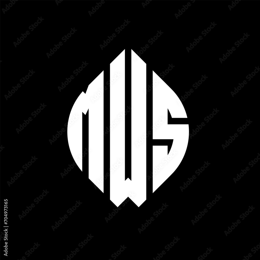 MWS circle letter logo design with circle and ellipse shape. MWS ellipse letters with typographic style. The three initials form a circle logo. MWS circle emblem abstract monogram letter mark vector. MWS circle letter logo design with circle and ellipse shape. MWS ellipse letters with typographic style. The three initials form a circle logo. MWS circle emblem abstract monogram letter mark vector.