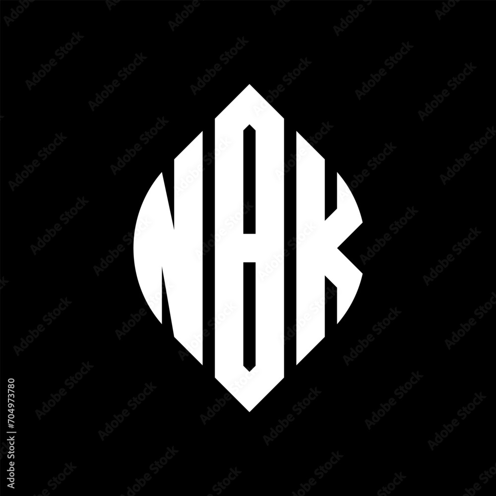 NBK circle letter logo design with circle and ellipse shape. NBK ellipse letters with typographic style. The three initials form a circle logo. NBK circle emblem abstract monogram letter mark vector. NBK circle letter logo design with circle and ellipse shape. NBK ellipse letters with typographic style. The three initials form a circle logo. NBK circle emblem abstract monogram letter mark vector.