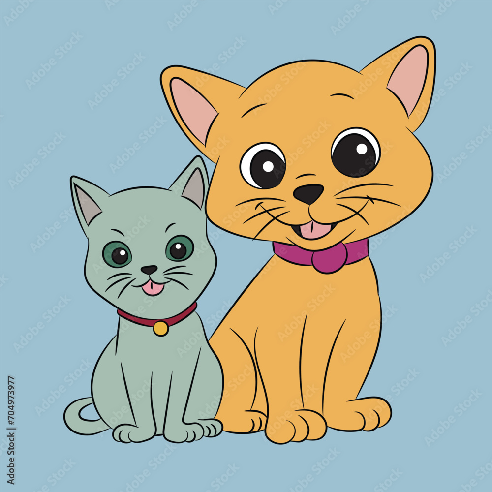 Obraz premium kitten happy and funny character vector artwork