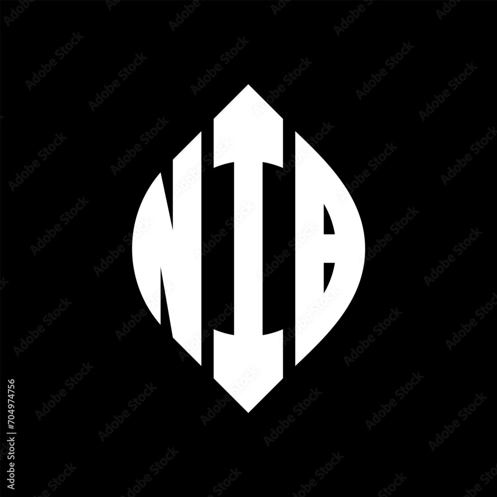 NIB circle letter logo design with circle and ellipse shape. NIB ellipse letters with typographic style. The three initials form a circle logo. NIB circle emblem abstract monogram letter mark vector. NIB circle letter logo design with circle and ellipse shape. NIB ellipse letters with typographic style. The three initials form a circle logo. NIB circle emblem abstract monogram letter mark vector.