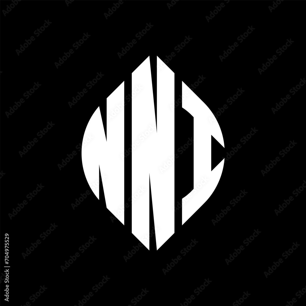 NNI circle letter logo design with circle and ellipse shape. NNI ellipse letters with typographic style. The three initials form a circle logo. NNI circle emblem abstract monogram letter mark vector. NNI circle letter logo design with circle and ellipse shape. NNI ellipse letters with typographic style. The three initials form a circle logo. NNI circle emblem abstract monogram letter mark vector.