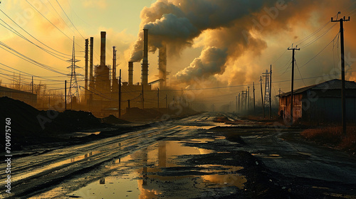 Factories pollute the environment.