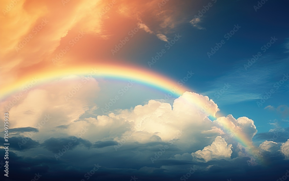 Beauty of rainbow and sea. Rainbow, sea.