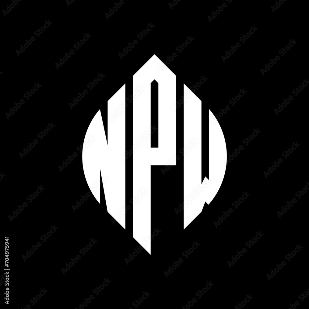 NPW circle letter logo design with circle and ellipse shape. NPW ellipse letters with typographic style. The three initials form a circle logo. NPW circle emblem abstract monogram letter mark vector. NPW circle letter logo design with circle and ellipse shape. NPW ellipse letters with typographic style. The three initials form a circle logo. NPW circle emblem abstract monogram letter mark vector.