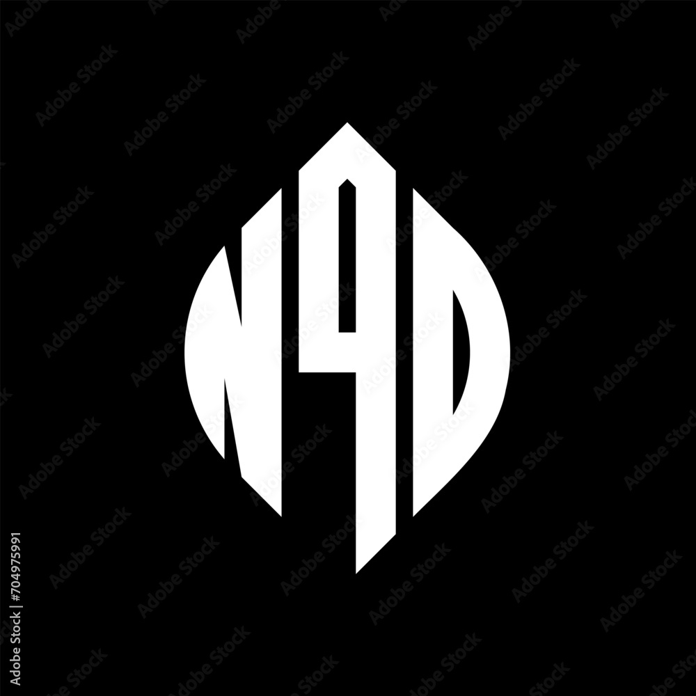 NQD circle letter logo design with circle and ellipse shape. NQD ellipse letters with typographic style. The three initials form a circle logo. NQD circle emblem abstract monogram letter mark vector. NQD circle letter logo design with circle and ellipse shape. NQD ellipse letters with typographic style. The three initials form a circle logo. NQD circle emblem abstract monogram letter mark vector.
