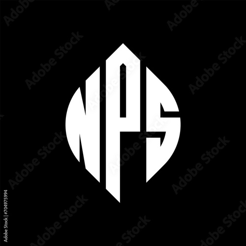 NPS circle letter logo design with circle and ellipse shape. NPS ellipse letters with typographic style. The three initials form a circle logo. NPS circle emblem abstract monogram letter mark vector.