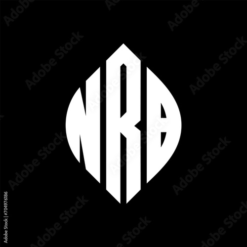 NRB circle letter logo design with circle and ellipse shape. NRB ellipse letters with typographic style. The three initials form a circle logo. NRB circle emblem abstract monogram letter mark vector. photo