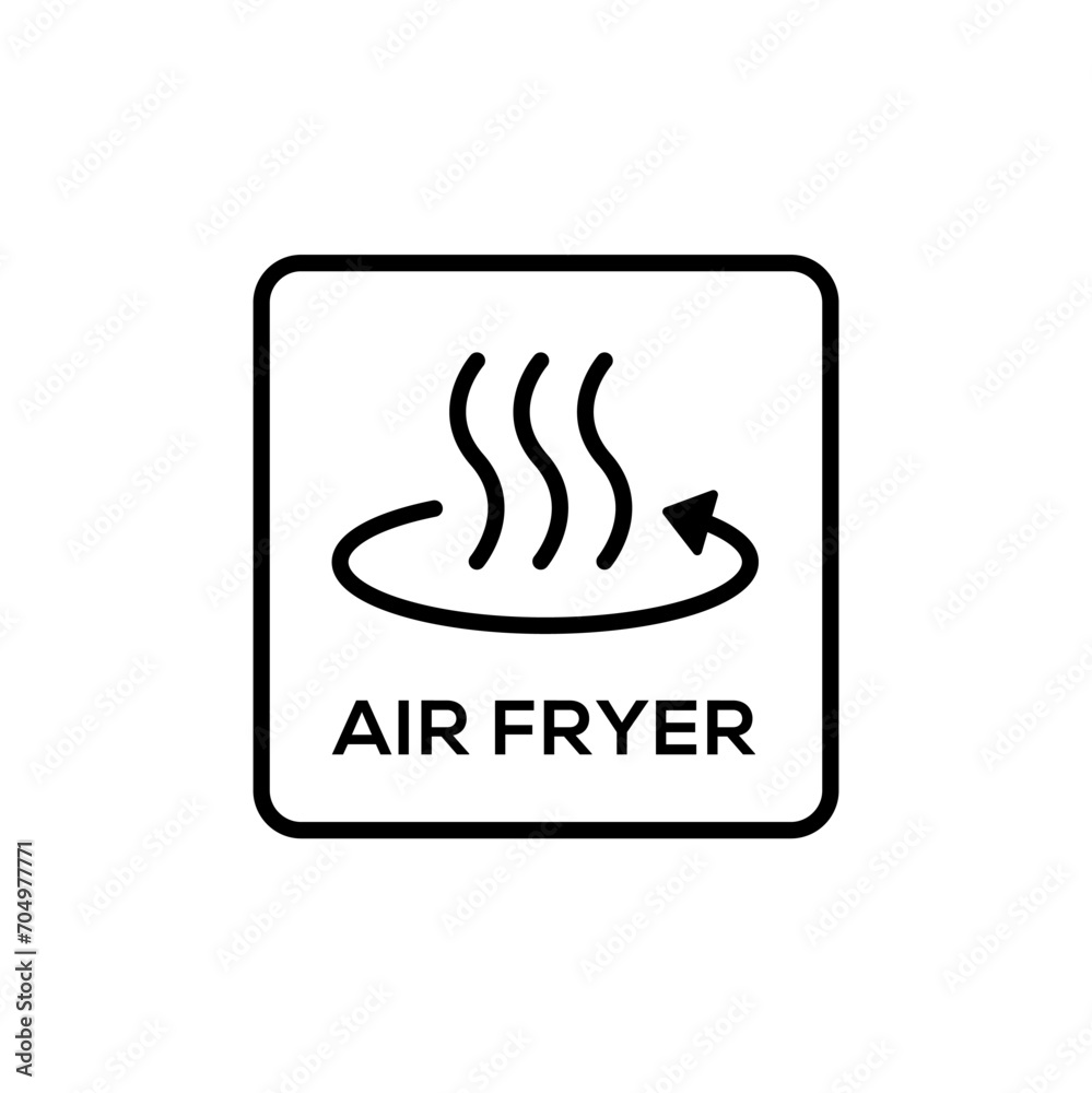 Miele Herd = Airfryer, Welches Symbol Simple Air Fryer Technology Badge Logo Design. Symbol Line vector Stock