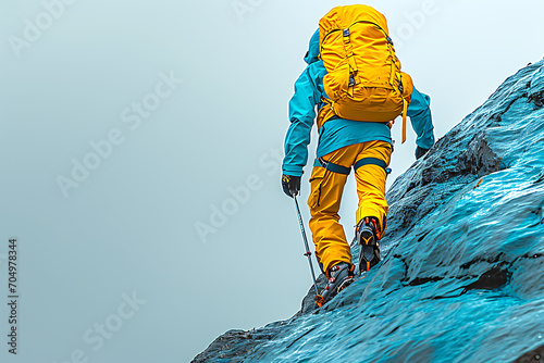 climber on the top of mountain