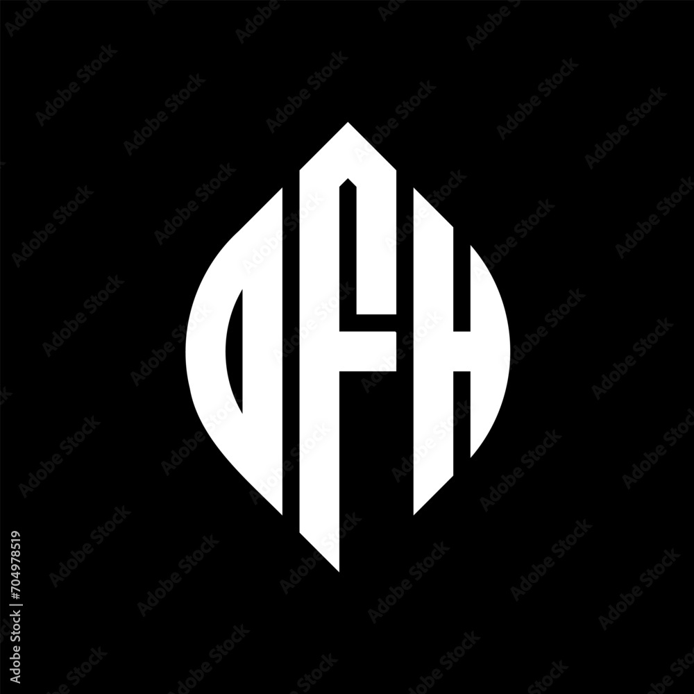 OFH circle letter logo design with circle and ellipse shape. OFH ellipse letters with typographic style. The three initials form a circle logo. OFH circle emblem abstract monogram letter mark vector. OFH circle letter logo design with circle and ellipse shape. OFH ellipse letters with typographic style. The three initials form a circle logo. OFH circle emblem abstract monogram letter mark vector.