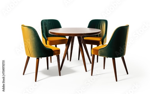 Velvet Verve Dining Chairs with Table. Stylish velvet chairs and table.