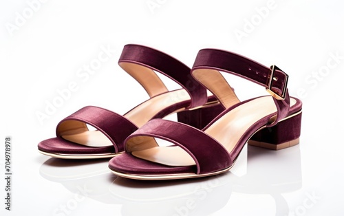 Velvet vogue sandal pair. Pair of Stylish Velvet Sandals.