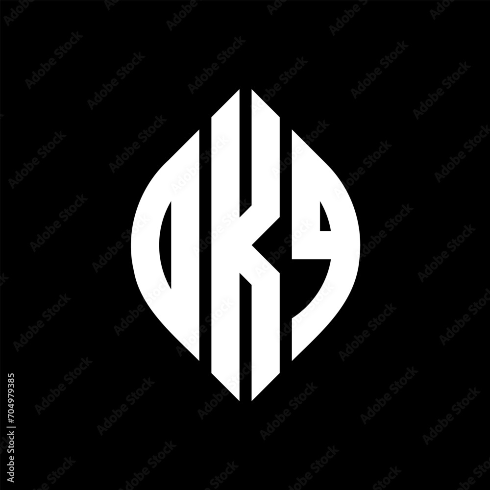 OKQ circle letter logo design with circle and ellipse shape. OKQ ellipse letters with typographic style. The three initials form a circle logo. OKQ circle emblem abstract monogram letter mark vector. OKQ circle letter logo design with circle and ellipse shape. OKQ ellipse letters with typographic style. The three initials form a circle logo. OKQ circle emblem abstract monogram letter mark vector.