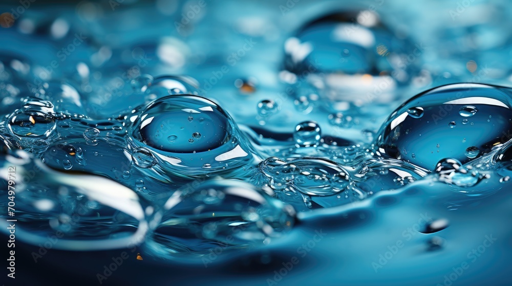 Abstract blue water drops that create beauty and charming Abstract blue water drops that create beauty and charming